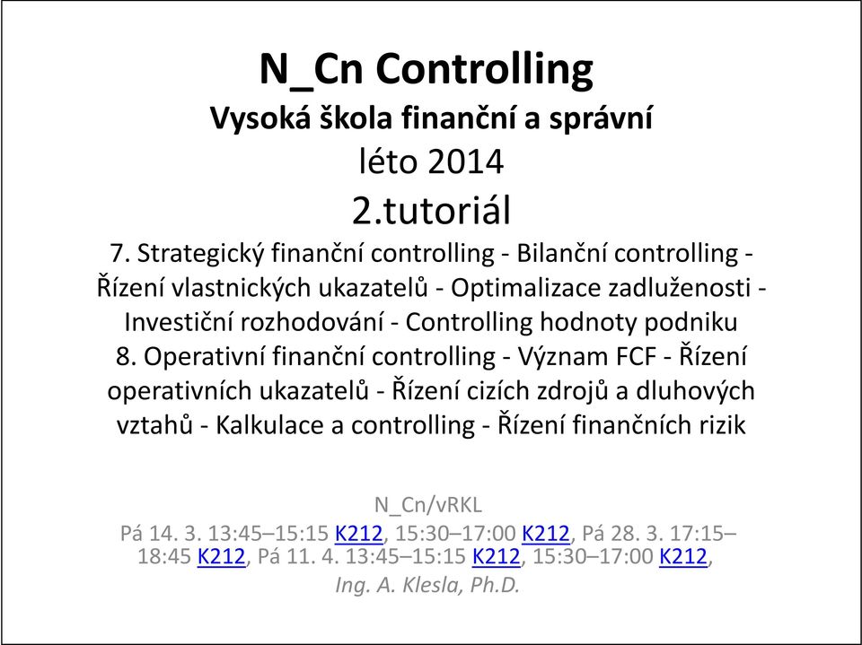 -Controlling hodnoty podniku 8.