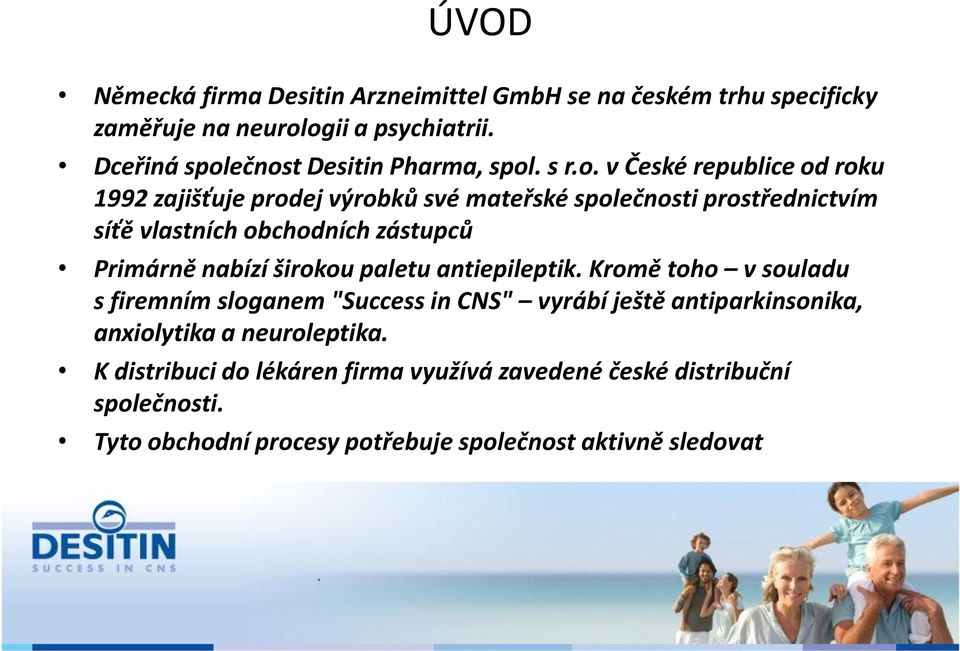 ečnost Desitin Pharma, spol. s r.o. v České republice od roku 1992 zajišťuje prodej výrobků své mateřské společnosti prostřednictvím síťě vlastních