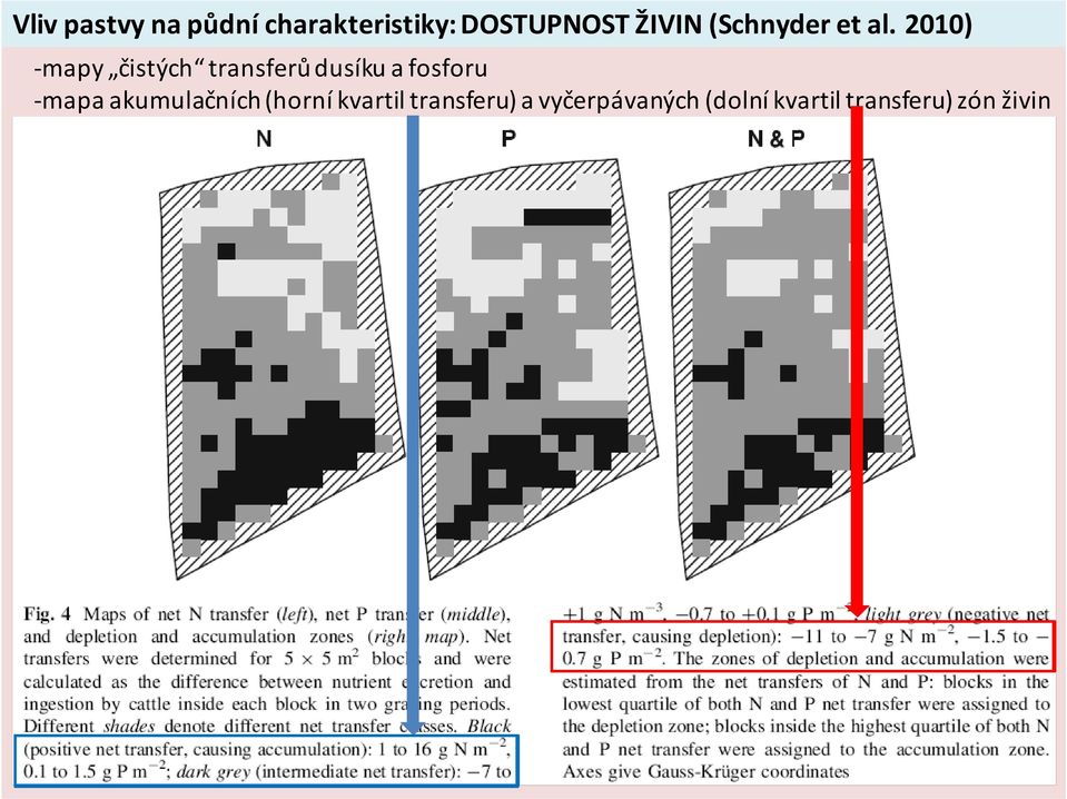 2010) mapy čistých transferů dusíku a fosforu mapa