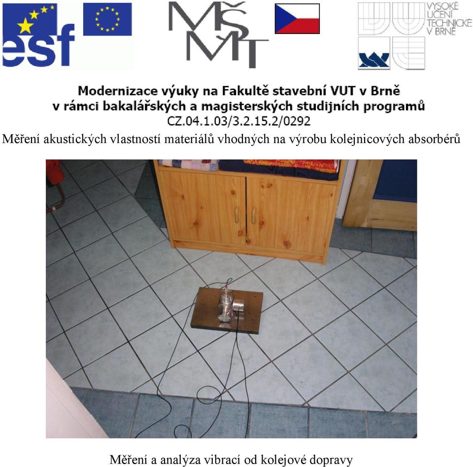 kolejnicových absorbérů Měření