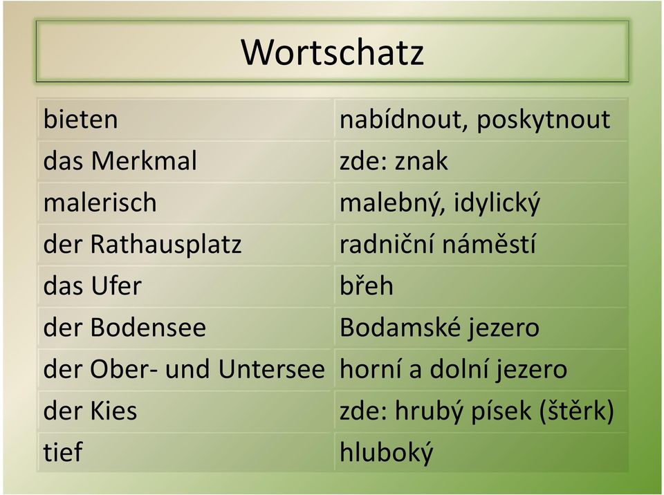 nabídnout, poskytnout zde: znak malebný, idylický radniční