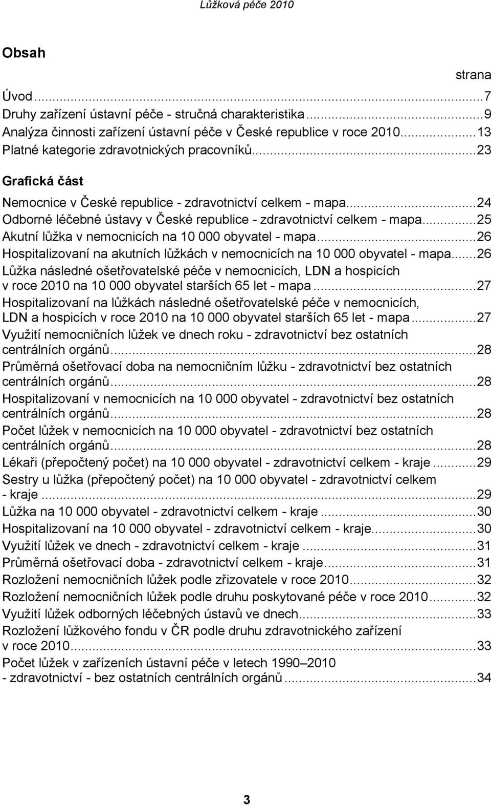 ..25 Akutní lůžka v nemocnicích na 10 000 obyvatel - mapa...26 Hospitalizovaní na akutních lůžkách v nemocnicích na 10 000 obyvatel - mapa.