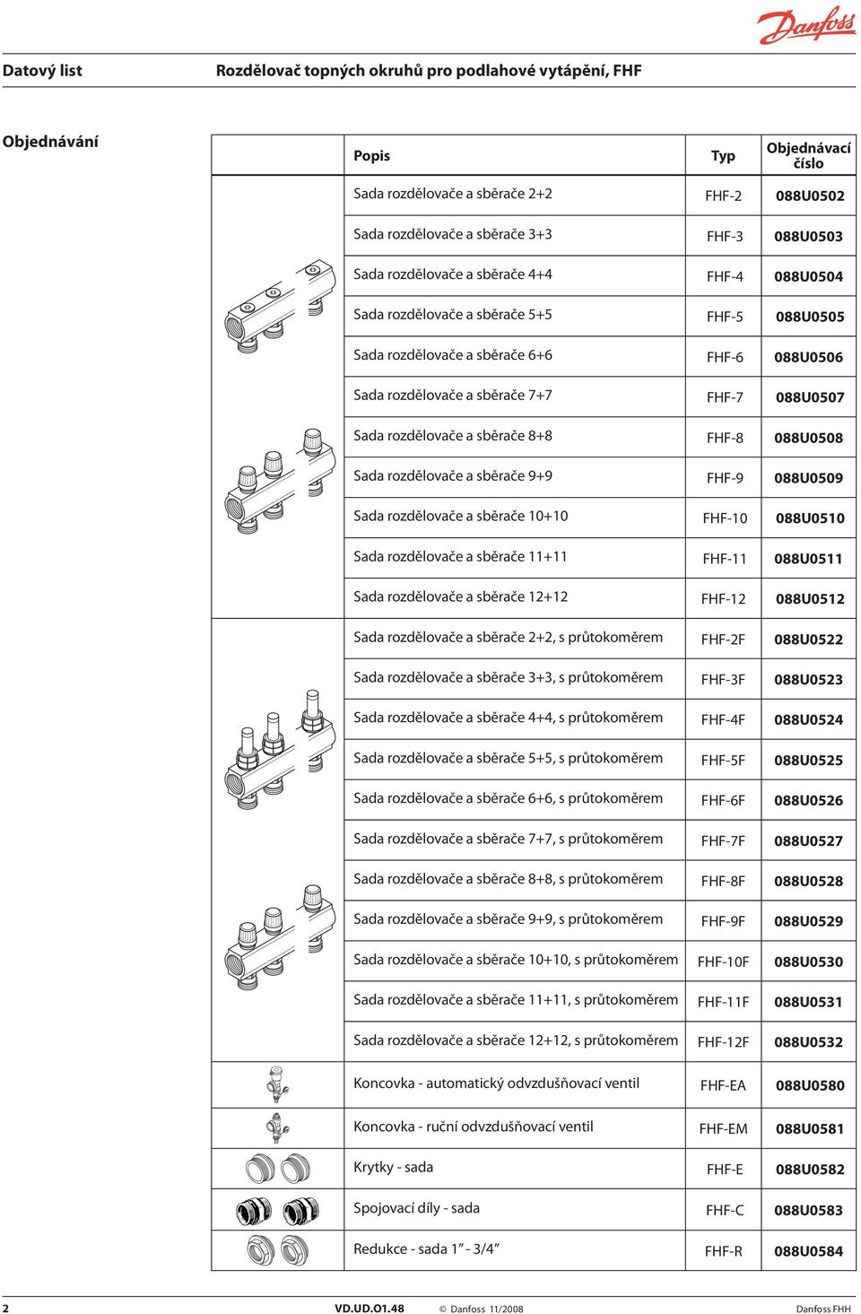 FHF-9 088U0509 Sada rozdělovače a sběrače 10+10 FHF-10 088U0510 Sada rozdělovače a sběrače 11+11 FHF-11 088U0511 Sada rozdělovače a sběrače 12+12 FHF-12 088U0512 Sada rozdělovače a sběrače 2+2, s