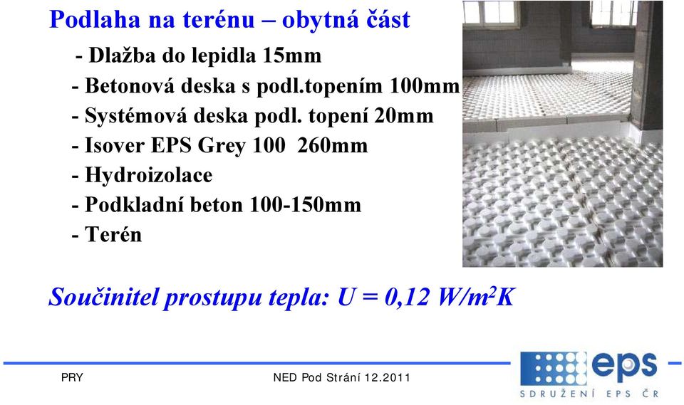 topení 20mm - Isover EPS Grey 100 260mm - Hydroizolace -