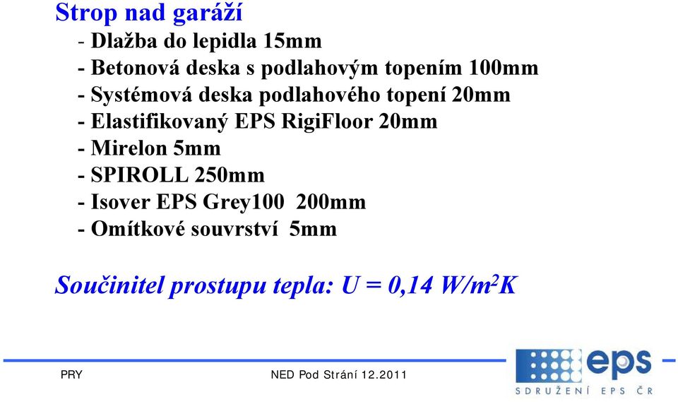 EPS RigiFloor 20mm - Mirelon 5mm - SPIROLL 250mm - Isover EPS Grey100