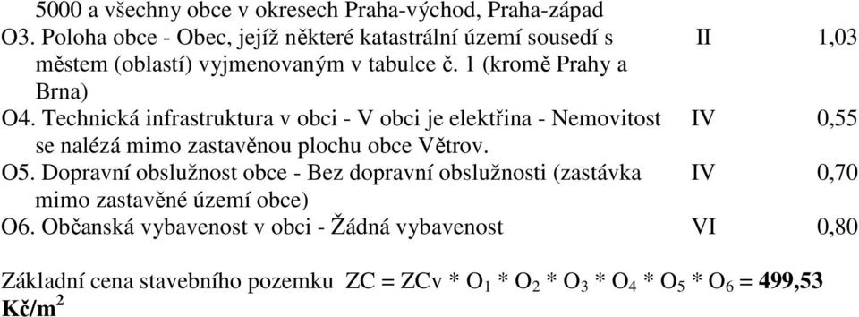 Technická infrastruktura v obci - V obci je elektřina - Nemovitost IV 0,55 se nalézá mimo zastavěnou plochu obce Větrov. O5.