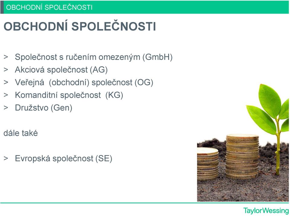 Veřejná (obchodní) společnost (OG) > Komanditní