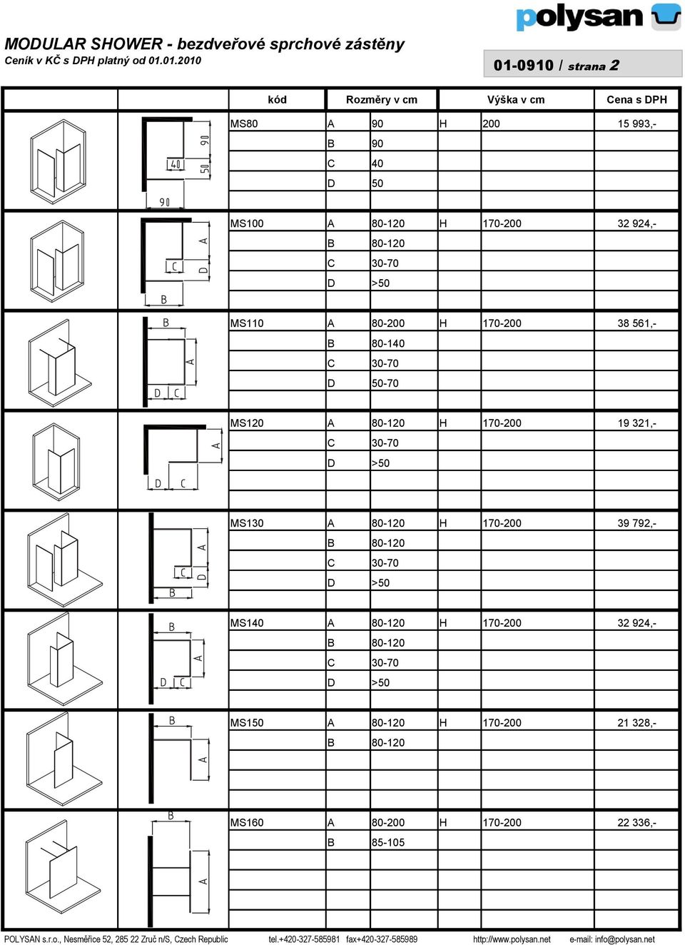 170-200 B 80-140 D 50-70 38 561,- MS120 A 80-120 H 170-200 19 321,- MS130 A 80-120 H 170-200 39 792,-