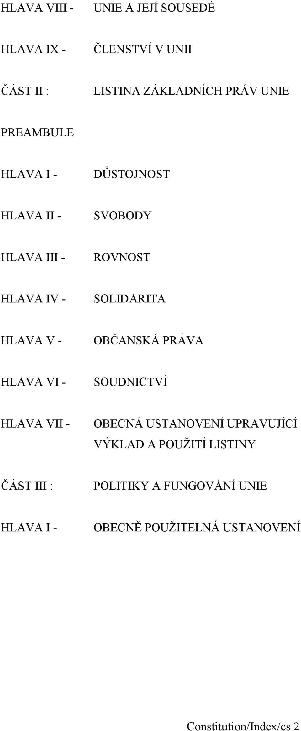 - OBČANSKÁ PRÁVA HLAVA VI - SOUDNICTVÍ HLAVA VII - OBECNÁ USTANOVENÍ UPRAVUJÍCÍ VÝKLAD A POUŽITÍ