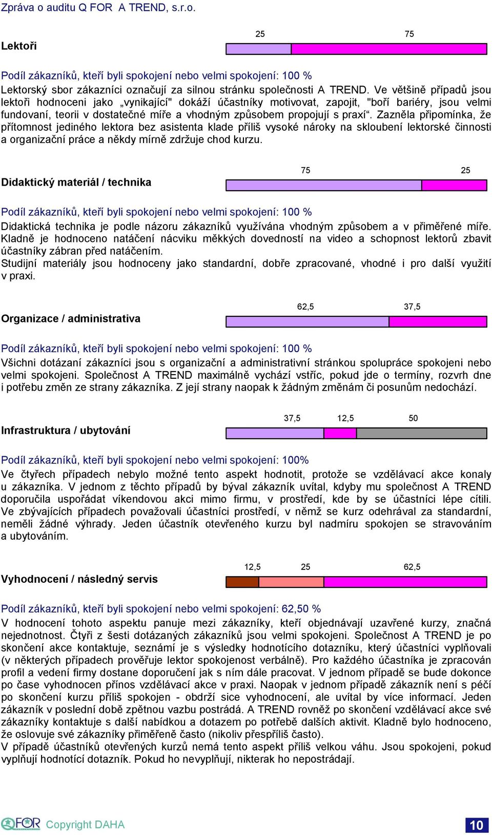 Zazněla připomínka, že přítomnost jediného lektora bez asistenta klade příliš vysoké nároky na skloubení lektorské činnosti a organizační práce a někdy mírně zdržuje chod kurzu.