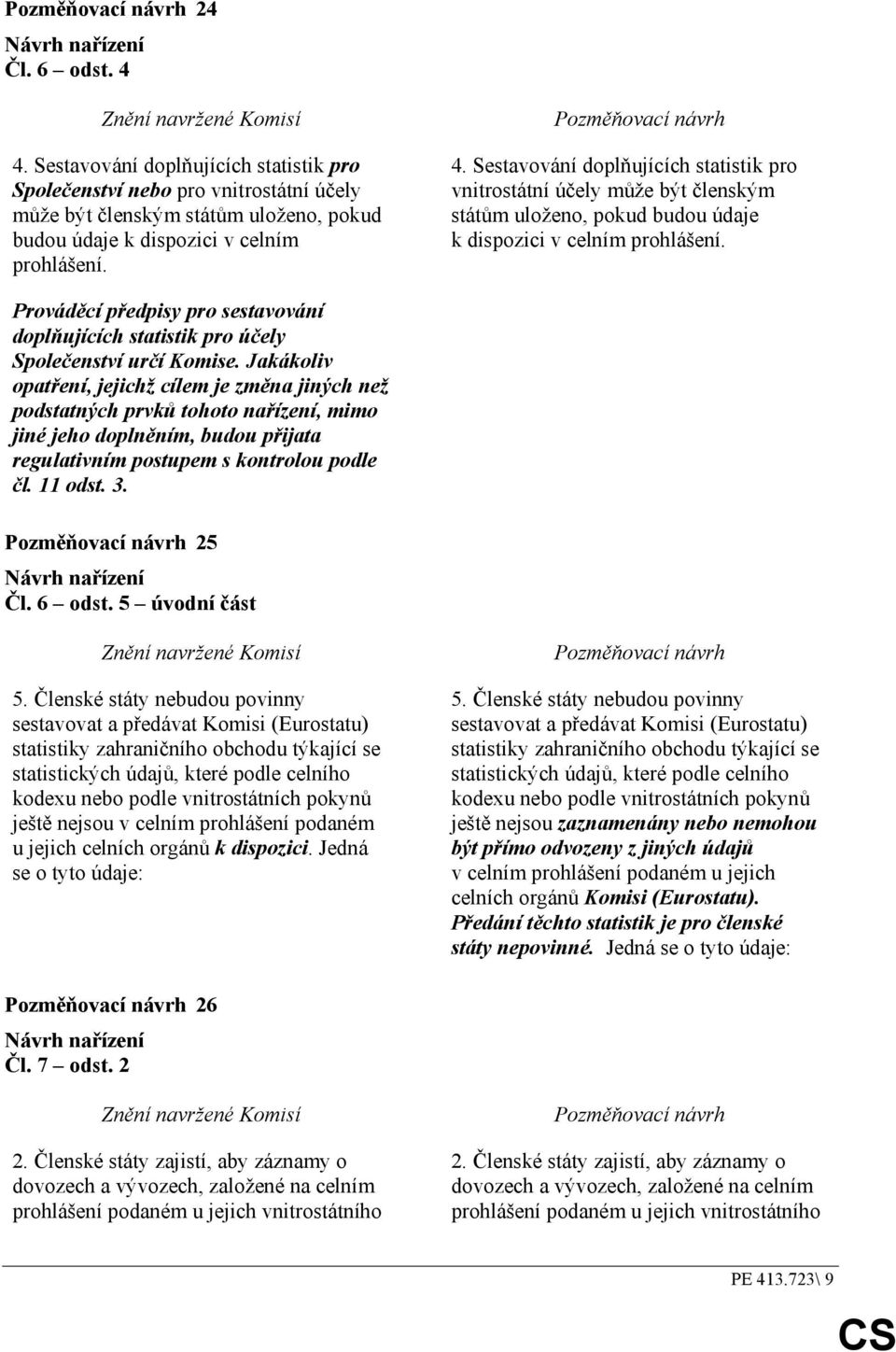 Sestavování doplňujících statistik pro vnitrostátní účely může být členským státům uloženo, pokud budou údaje k dispozici v celním prohlášení.