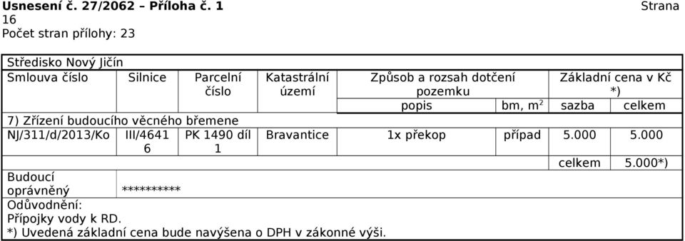 III/4641 6 PK 1490 díl 1 Přípojky vody k RD.