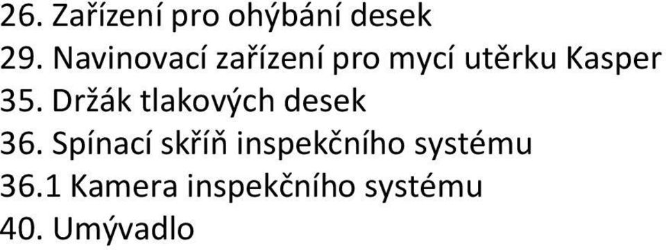 Držák tlakových desek 36.