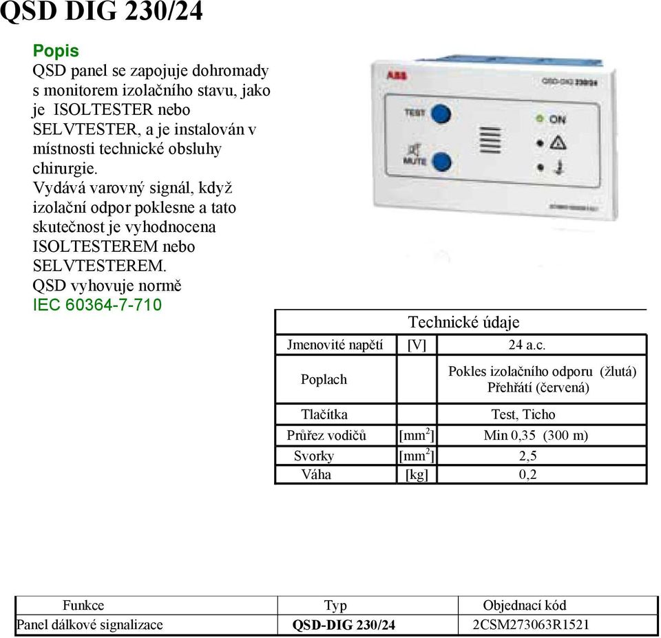 QSD vyhovuje normě IEC 60364-7-710 Tech