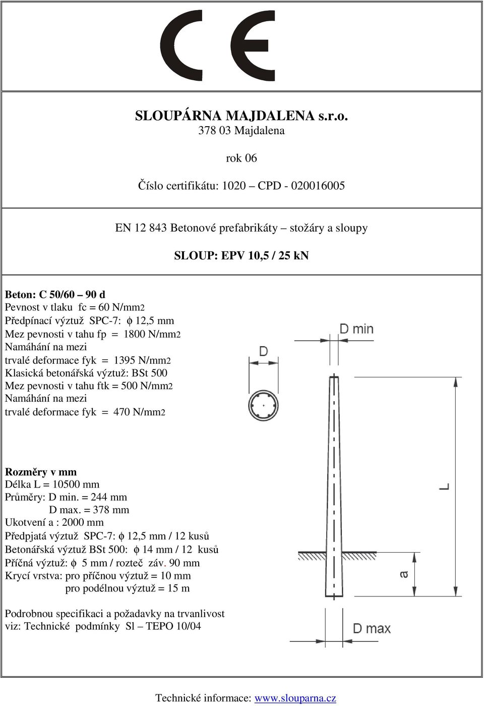 = 244 mm D max.