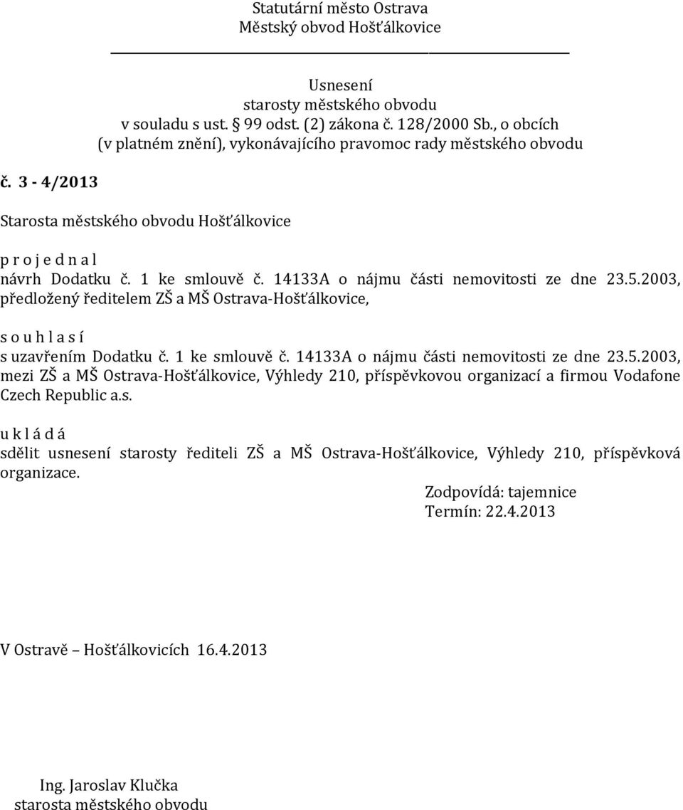 14133A o nájmu části nemovitosti ze dne 23.5.