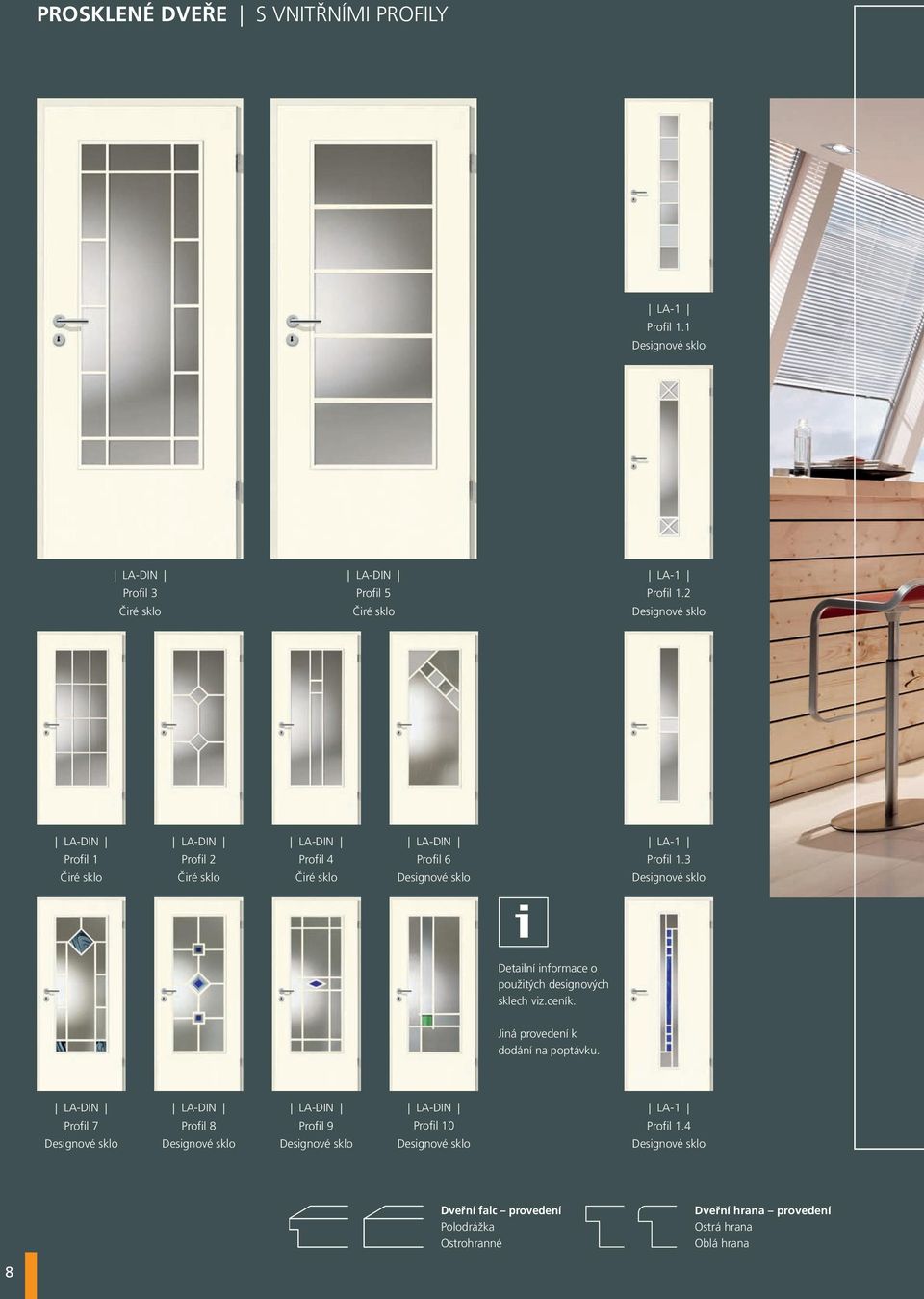 3 Detailní informace o použitých designových sklech viz.ceník. Jiná provedení k dodání na poptávku.