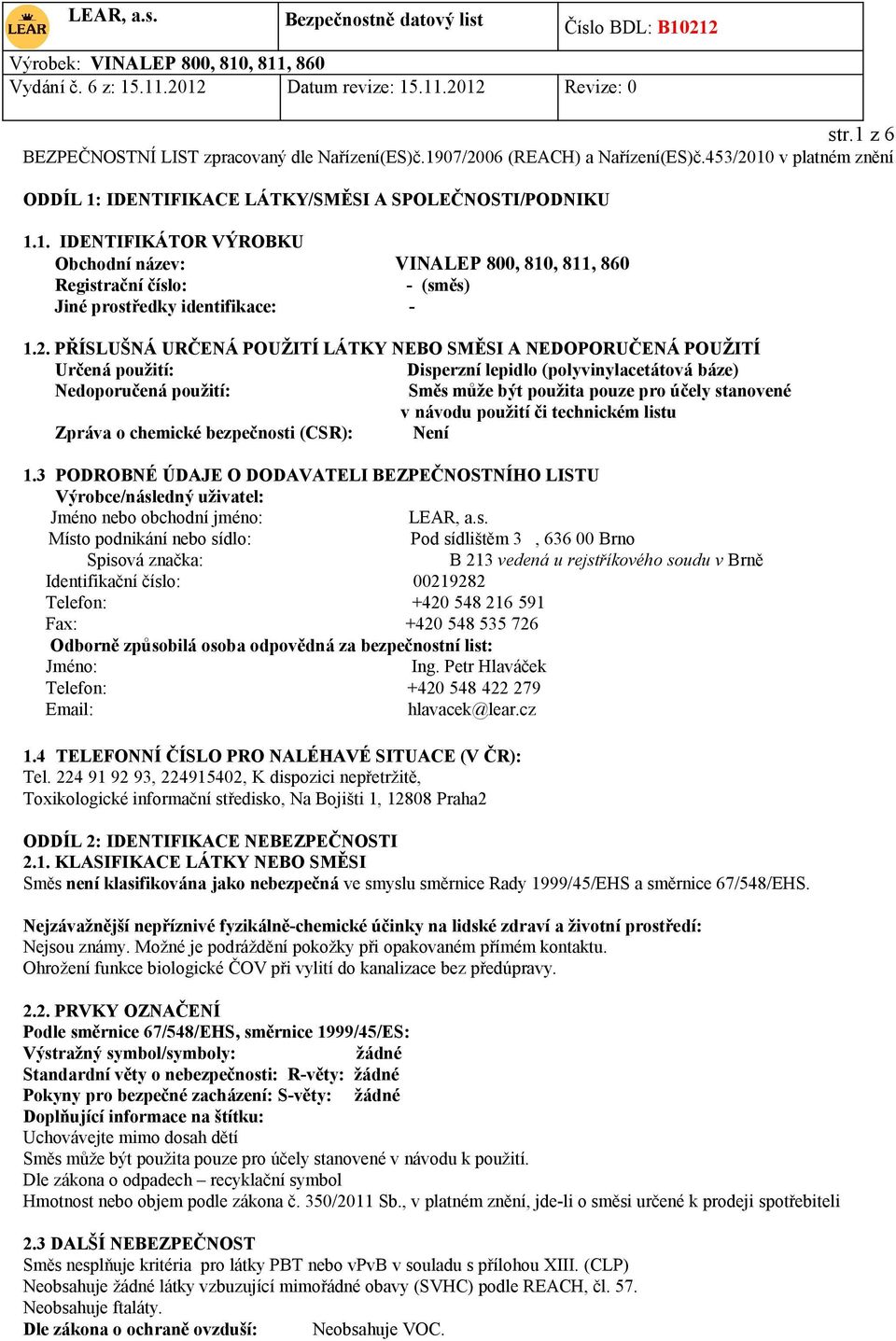návodu použití či technickém list
