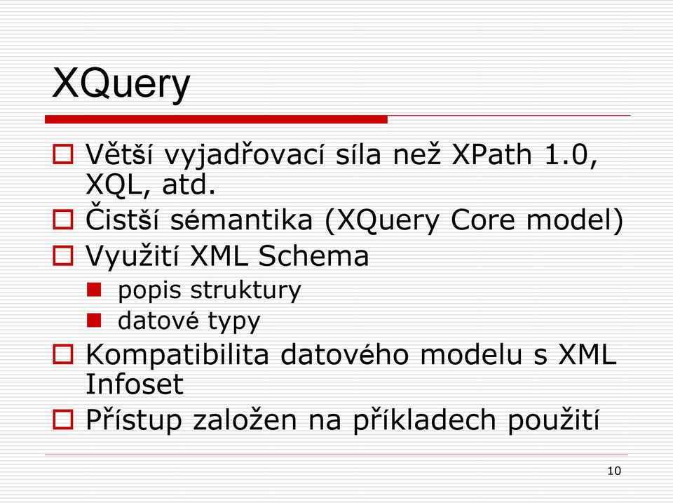 popis struktury datové typy Kompatibilita datového