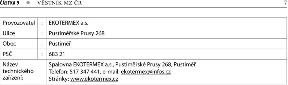 Spalovna EKOTERMEX a.s.
