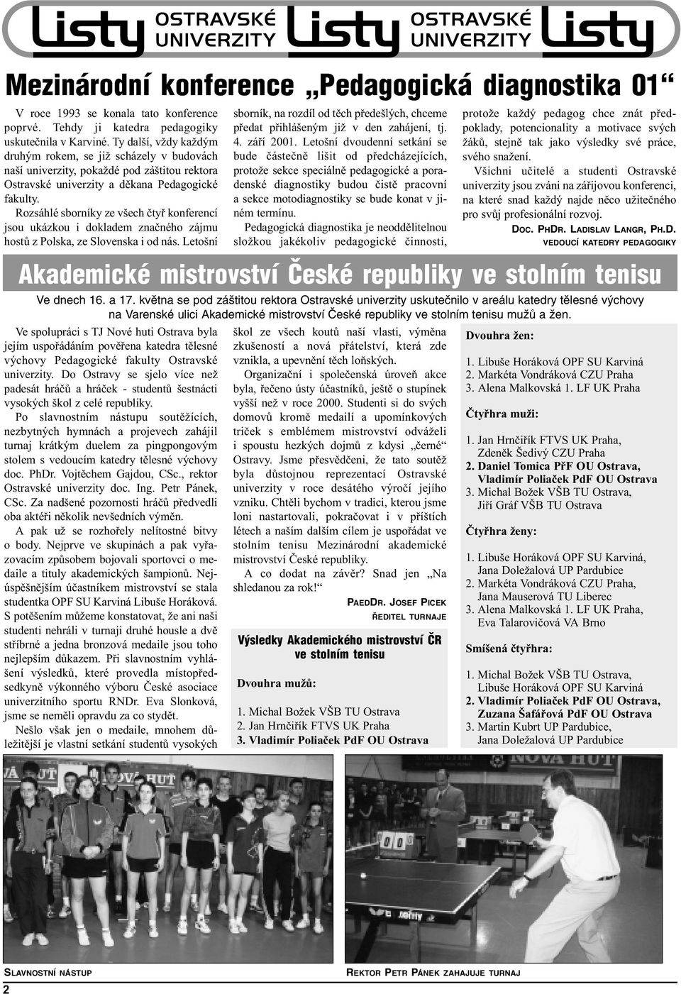 Rozsáhlé sborníky ze všech ètyø konferencí jsou ukázkou i dokladem znaèného zájmu hostù z Polska, ze Slovenska i od nás.