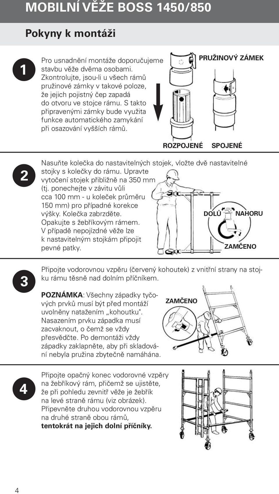 S takto připravenými zámky bude využita funkce automatického zamykání při osazování vyšších rámů.