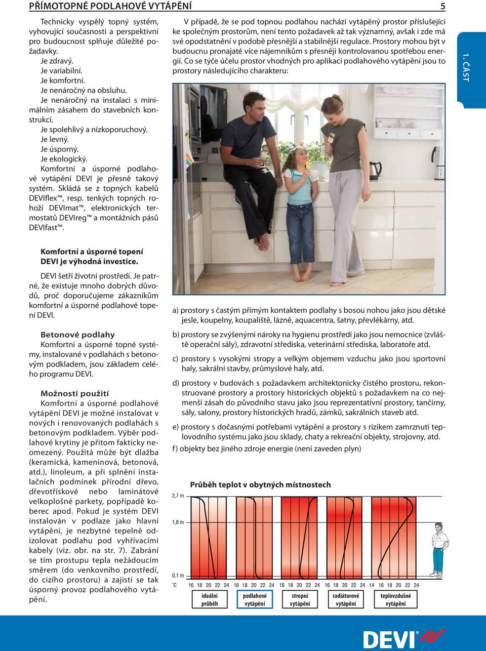 Komfortní a úsporné podlahové vytápění DEVI je přesně takový systém. Skládá se z topných kabelů DEVIflex, resp.