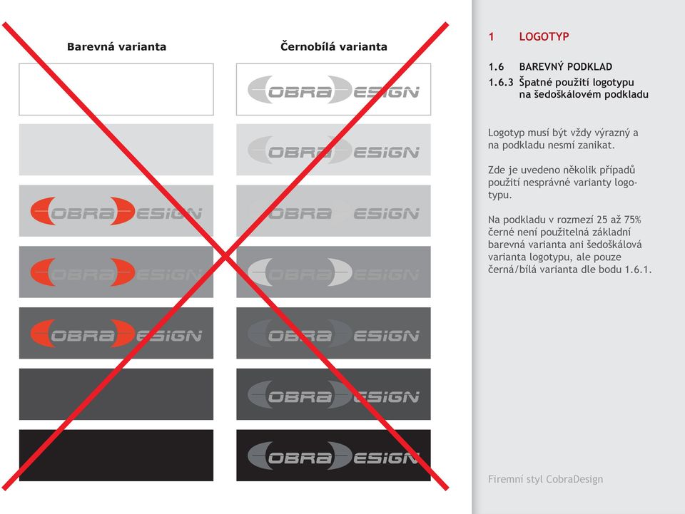 3 Špatné použití logotypu na šedoškálovém podkladu Logotyp musí být vždy výrazný a na podkladu nesmí