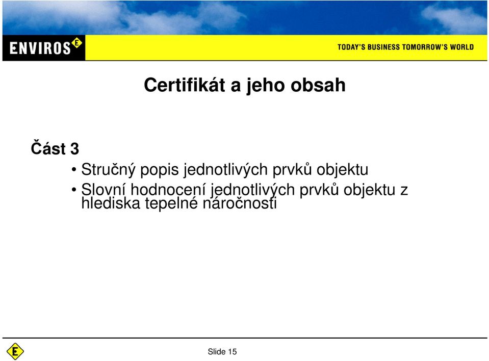 Slovní hodnocení jednotlivých prvk