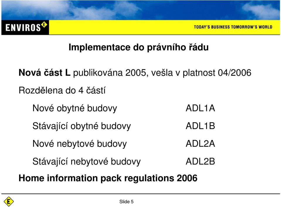obytné budovy Nové nebytové budovy ADL1A ADL1B ADL2A Stávající