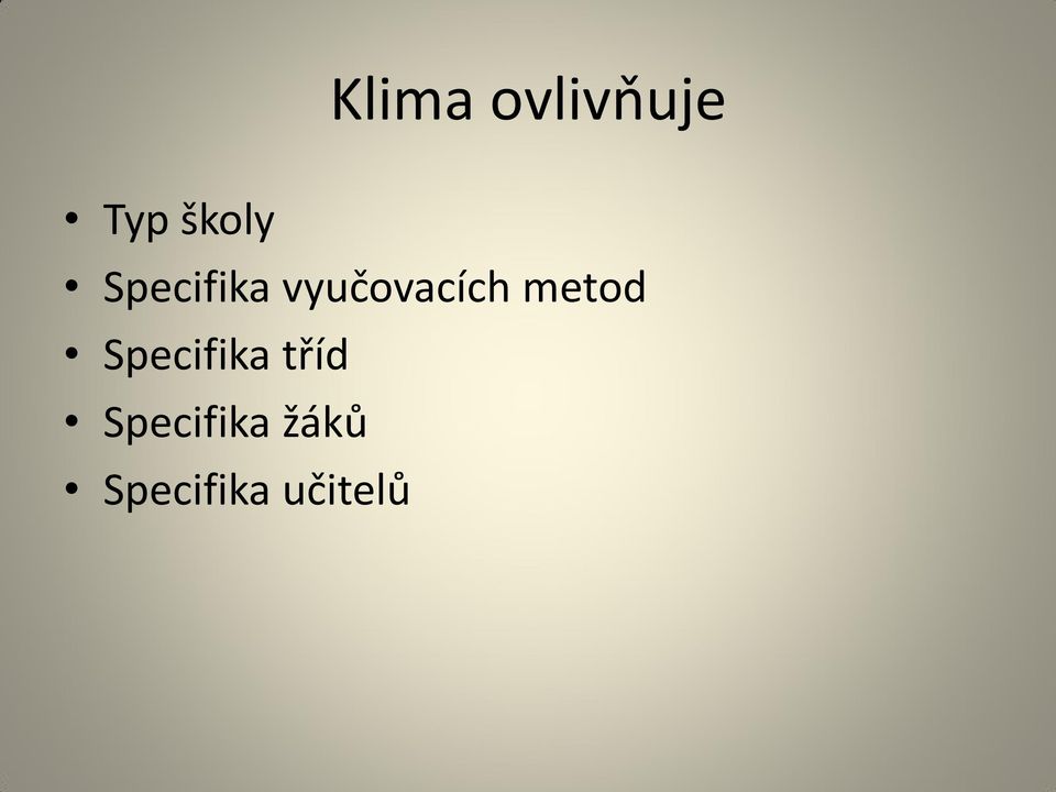 metod Specifika tříd