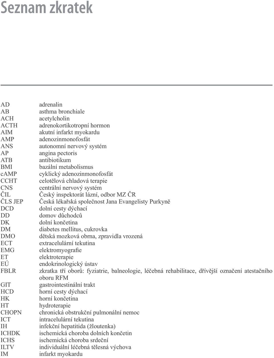 chladová terapie centrální nervový systém Český inspektorát lázní, odbor MZ ČR Česká lékařská společnost Jana Evangelisty Purkyně dolní cesty dýchací domov důchodců dolní končetina diabetes mellitus,