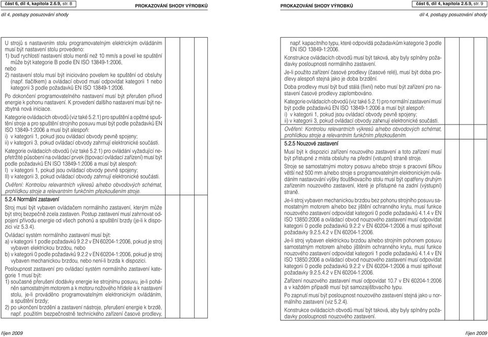 podle EN ISO 13849-1:2006, nebo 2) nastavení stolu musí b t iniciováno povelem ke spu tûní od obsluhy (napfi.