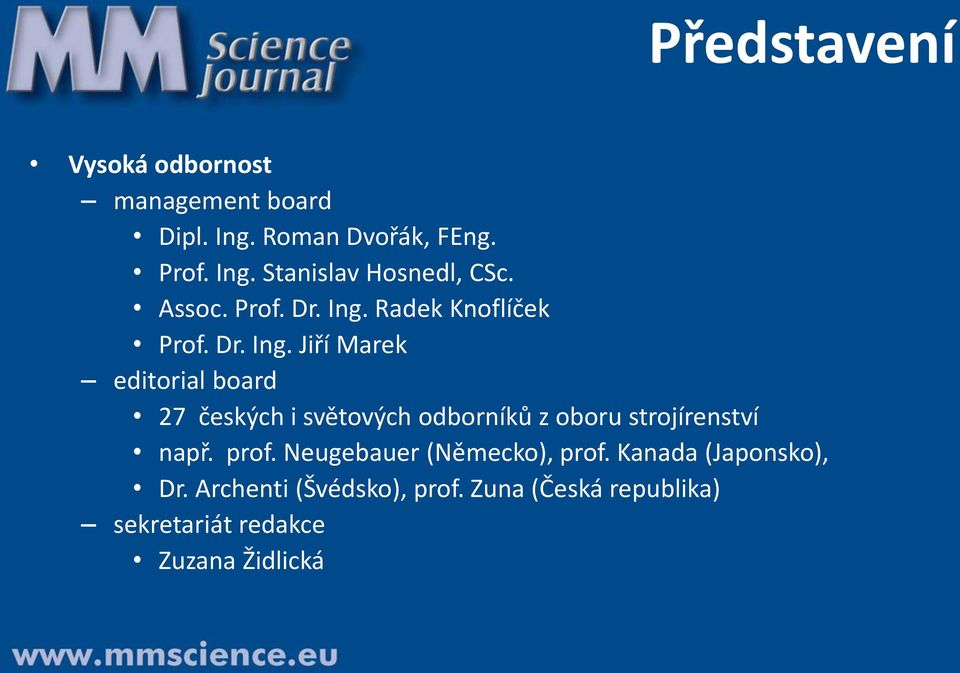 Radek Knoflíček Prof. Dr. Ing.