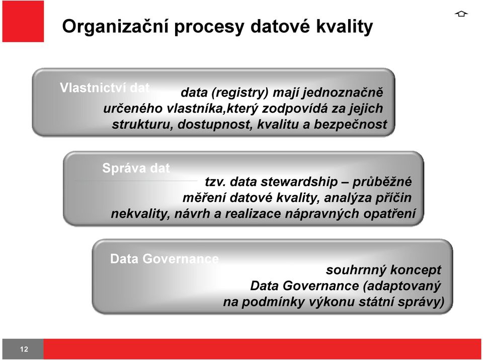 data stewardship průběžné měření datové kvality, analýza příčin nekvality, návrh a realizace