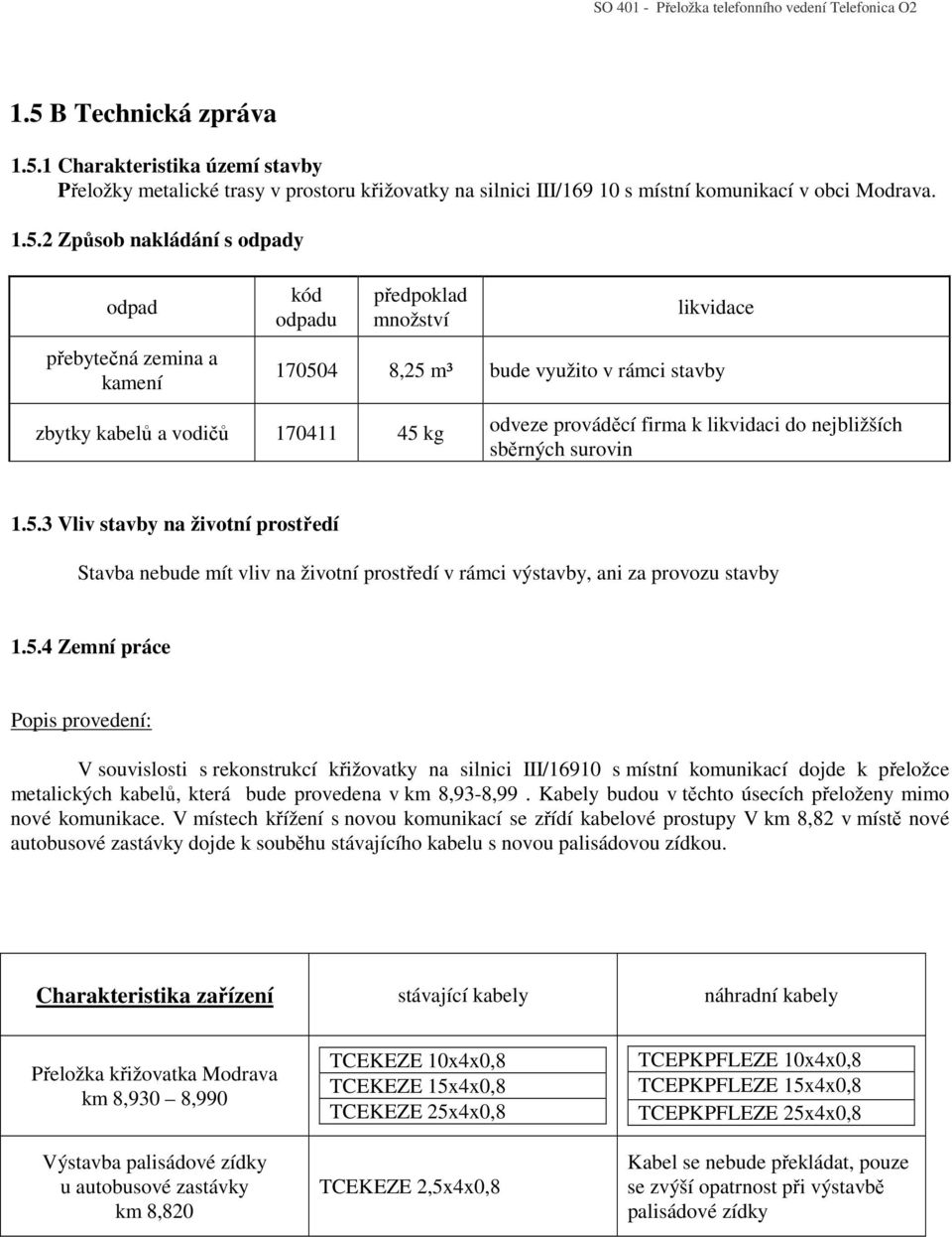 prováděcí firma k likvidaci do nejbližších sběrných surovin 1.5.