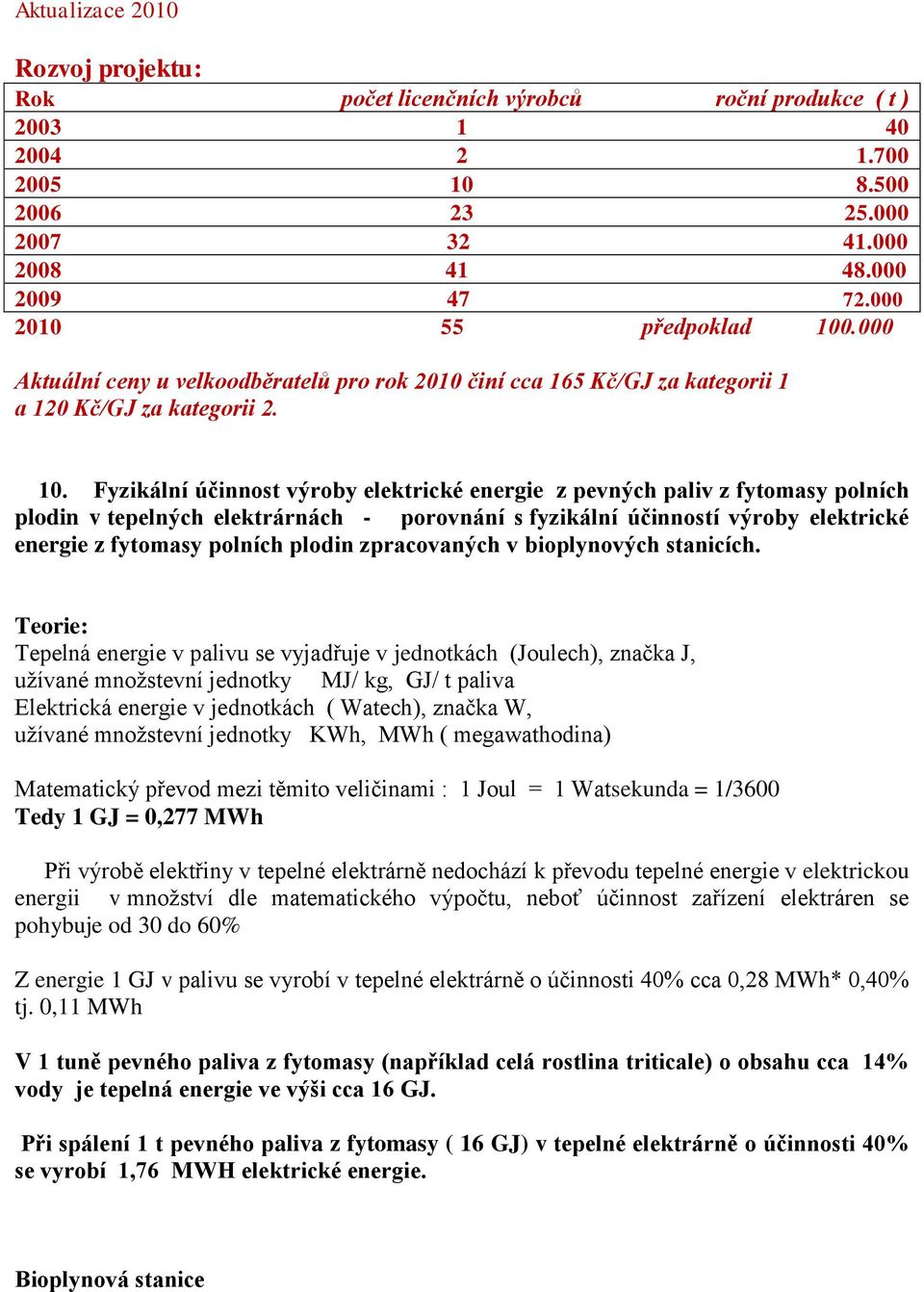 .000 Aktuální ceny u velkoodběratelů pro rok 2010 činí cca 165 Kč/GJ za kategorii 1 a 120 Kč/GJ za kategorii 2. 10.
