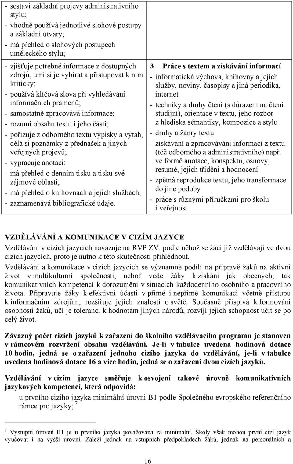 - pořizuje z odborného textu výpisky a výtah, dělá si poznámky z přednášek a jiných veřejných projevů; - vypracuje anotaci; - má přehled o denním tisku a tisku své zájmové oblasti; - má přehled o