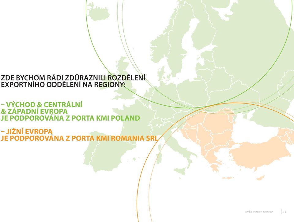Evropa JE podporována Z porta KMI poland JIŽNÍ Evropa
