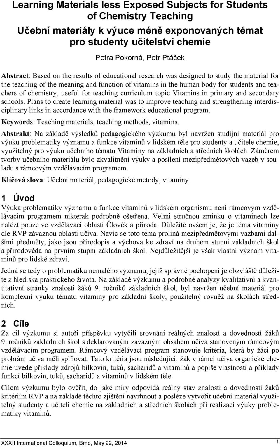 teaching curriculum topic Vitamins in primary and secondary schools.