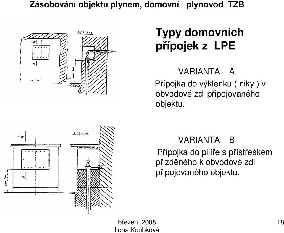 obvodové zdi připojovaného objektu.