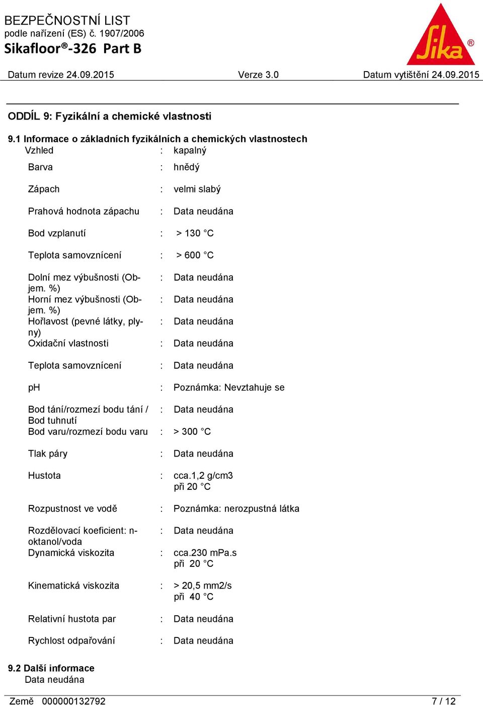 Dolní mez výbušnosti (Objem. : %) Horní mez výbušnosti (Objem.