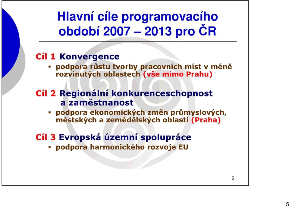 konkurenceschopnost a zaměstnanost podpora ekonomických změn průmyslových, městských a