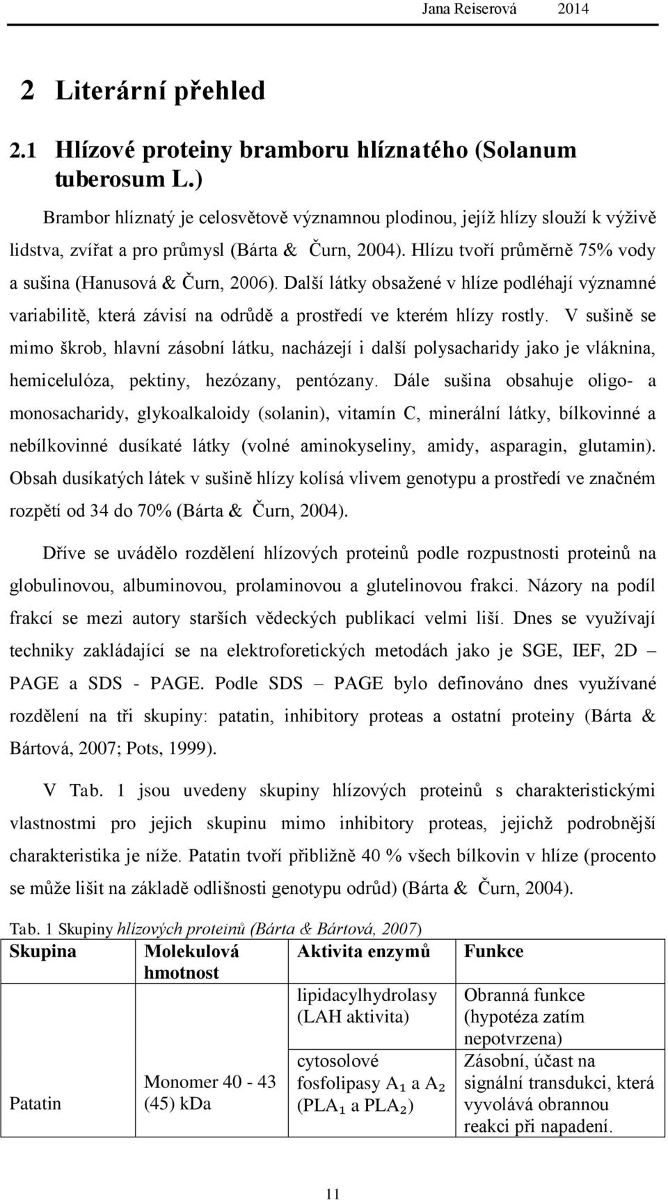 Další látky obsaţené v hlíze podléhají významné variabilitě, která závisí na odrůdě a prostředí ve kterém hlízy rostly.