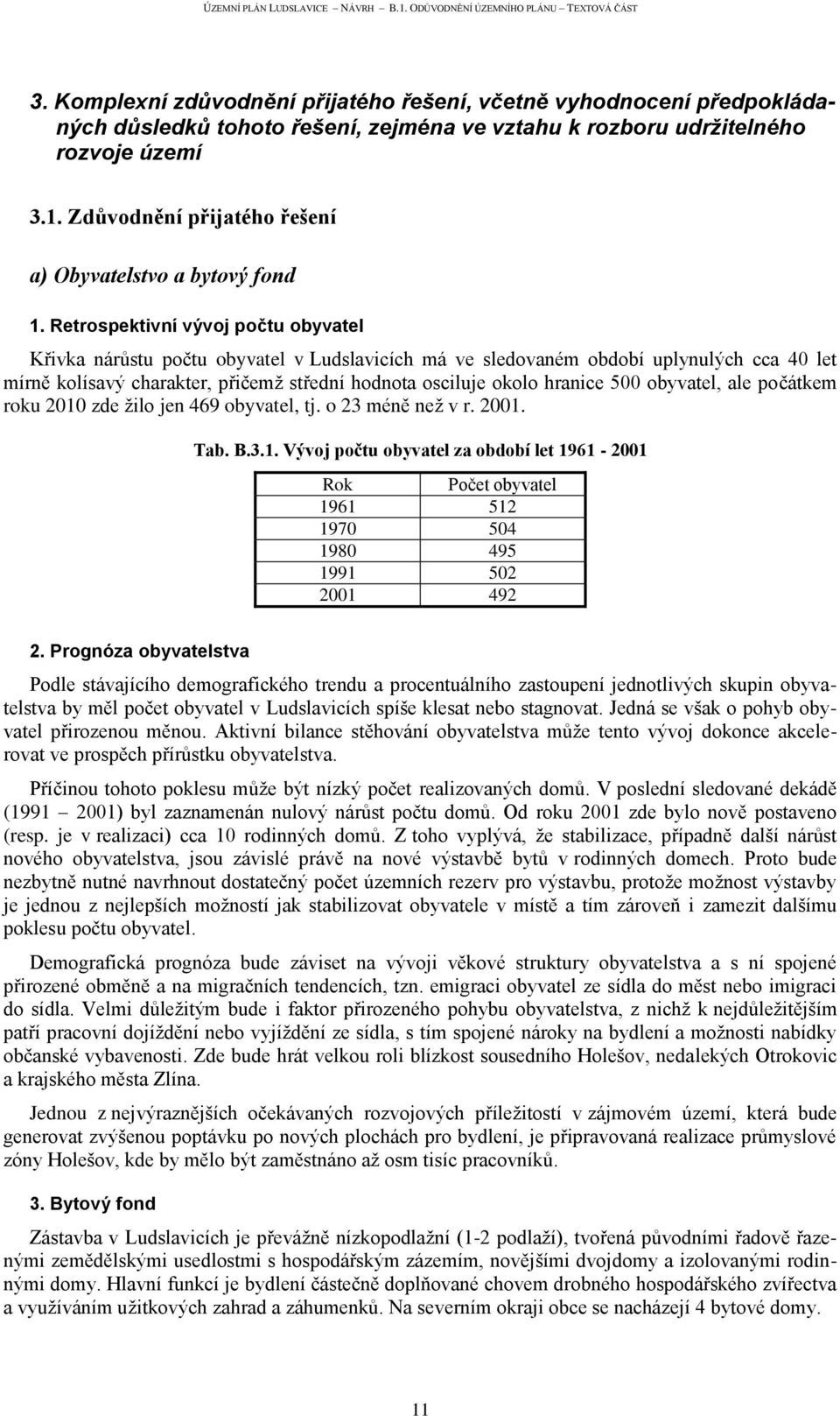 Retrospektivní vývoj počtu obyvatel Křivka nárůstu počtu obyvatel v Ludslavicích má ve sledovaném období uplynulých cca 40 let mírně kolísavý charakter, přičemţ střední hodnota osciluje okolo hranice