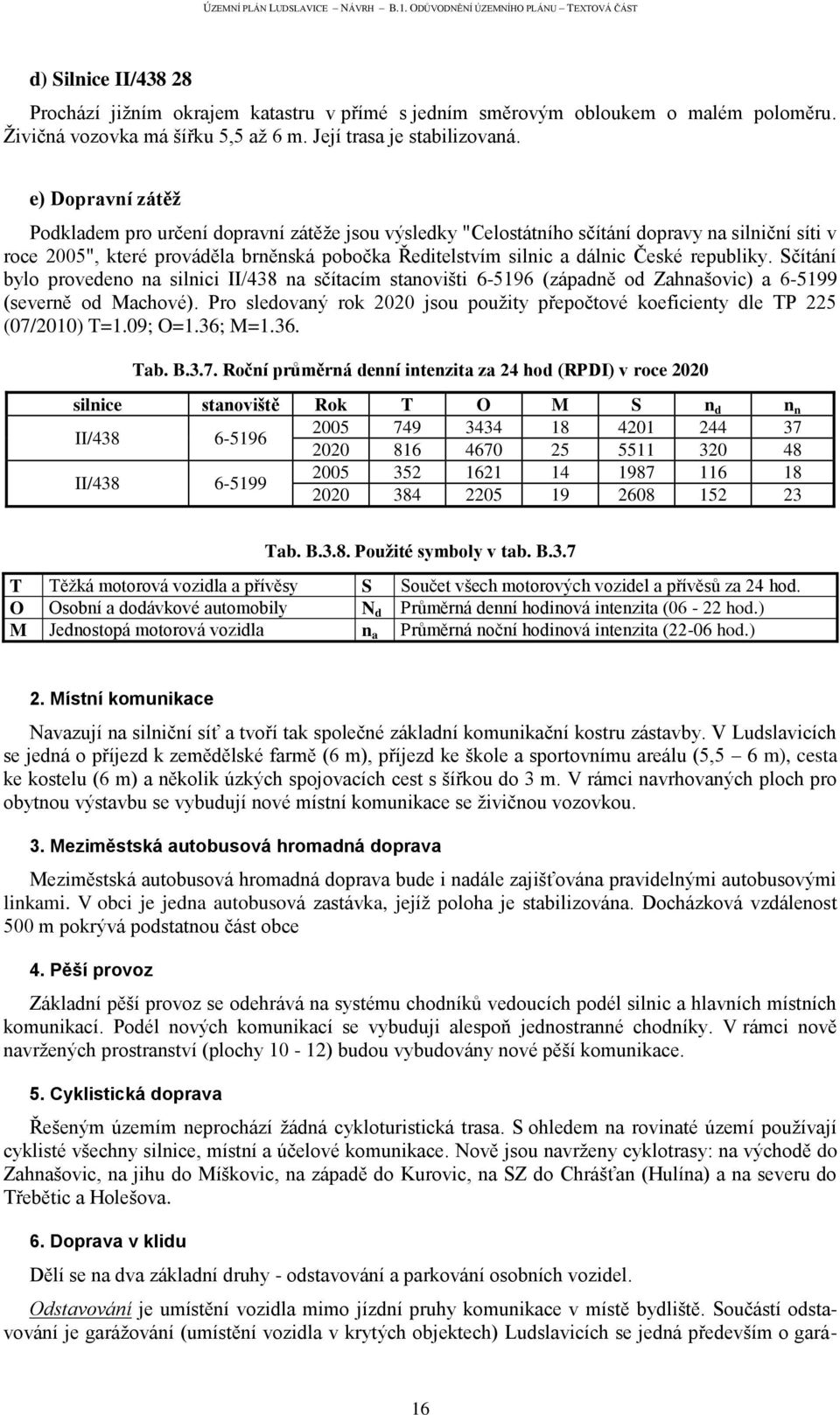 republiky. Sčítání bylo provedeno na silnici II/438 na sčítacím stanovišti 6-5196 (západně od Zahnašovic) a 6-5199 (severně od Machové).