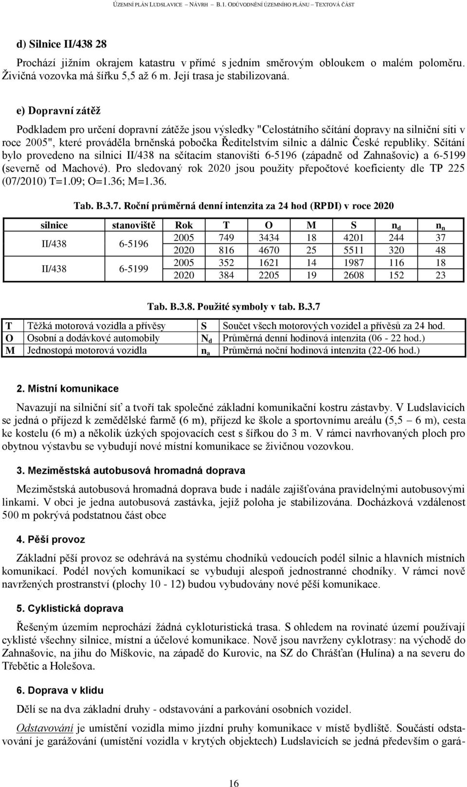 republiky. Sčítání bylo provedeno na silnici II/438 na sčítacím stanovišti 6-5196 (západně od Zahnašovic) a 6-5199 (severně od Machové).