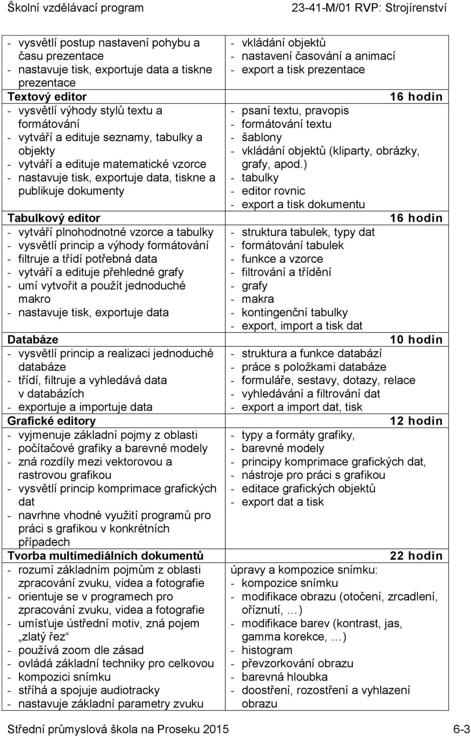 výhody formátování - filtruje a třídí potřebná data - vytváří a edituje přehledné grafy - umí vytvořit a použít jednoduché makro - nastavuje tisk, exportuje data Databáze - vysvětlí princip a