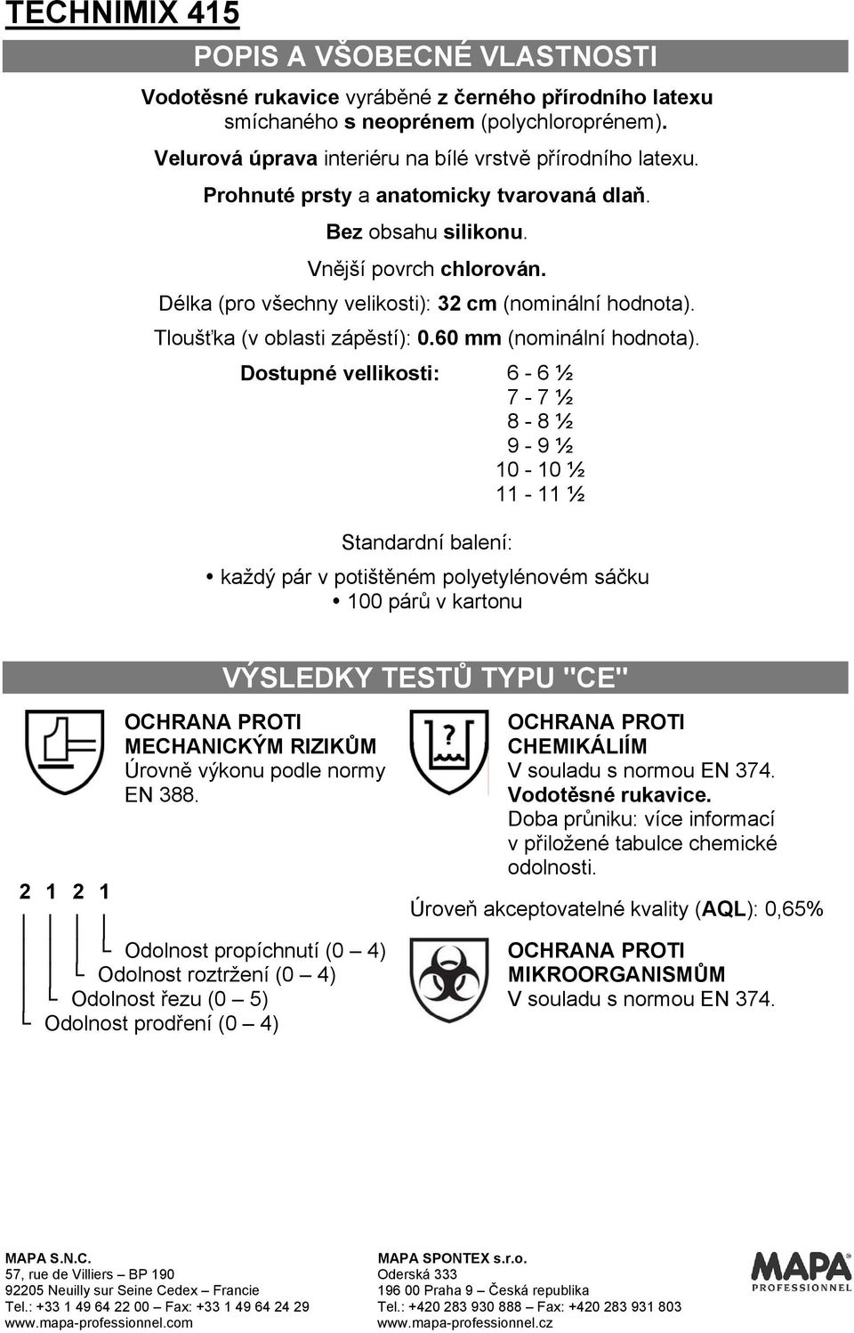 60 mm (nominální hodnota).