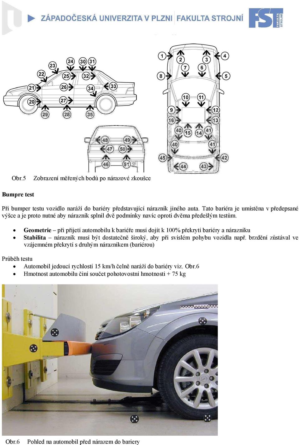 Geometrie při přijetí automobilu k bariéře musí dojít k 100% překrytí bariéry a nárazníku Stabilita nárazník musí být dostatečně široký, 宠 aby Ո při svislém pohybu vozidla např.